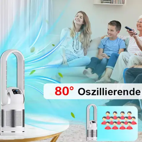 Multifunctional Smart Home HEPA Filter Air Purifier na may Bladeless Heater at Cooler Fan